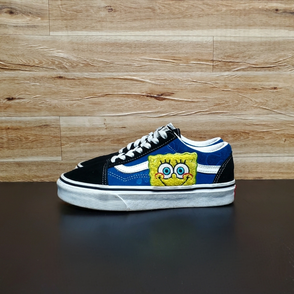 Vans SpongeBob SquarePants Limited Edition Blue Black Shoes Women's Size 7
